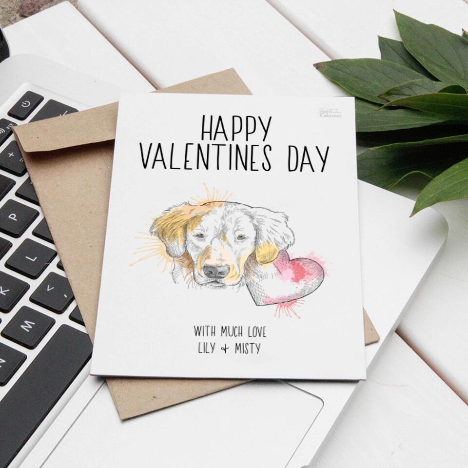 Valentinstag mit deinem Hund - Personalisierbare Postkarte