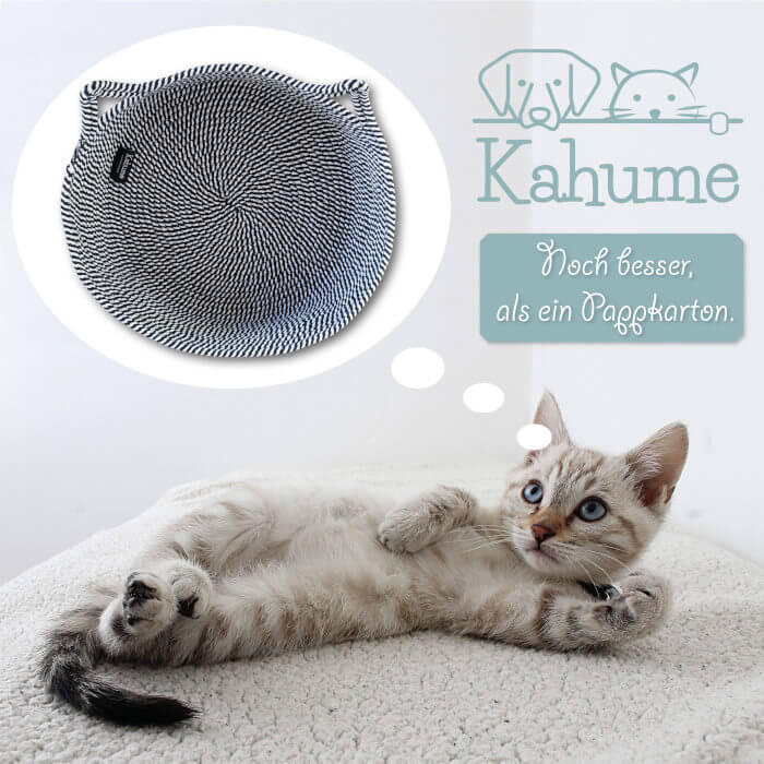 Eco cat basket made from natural cotton