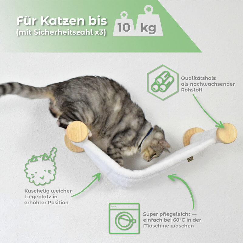 Katzenhängematte zur Wandmontage, Hängeliege für Katzen