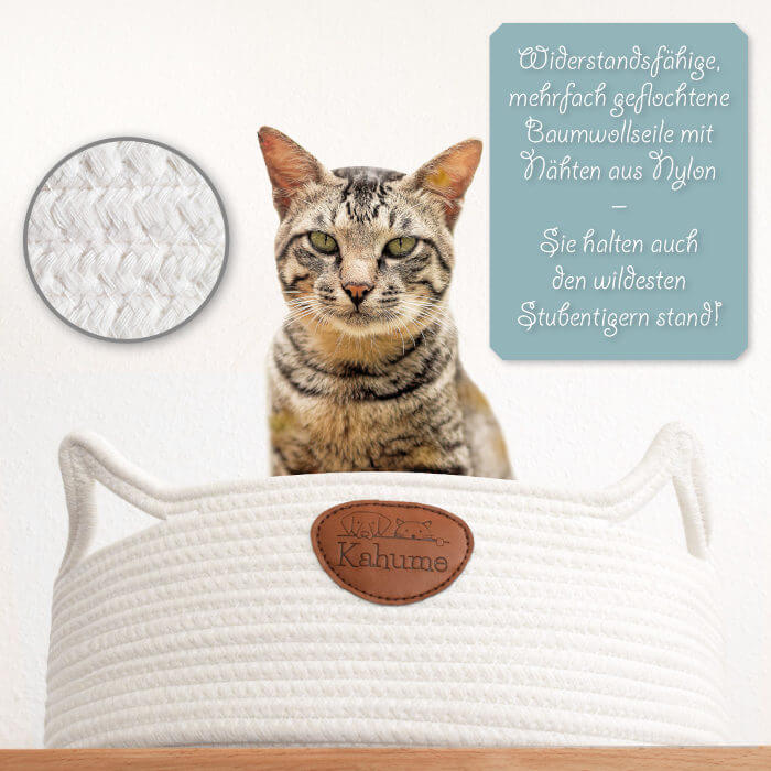 Eco cat basket made from natural cotton