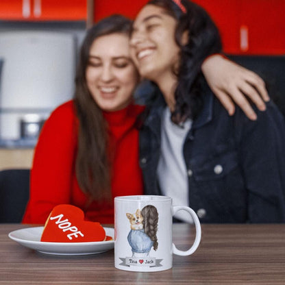 Personalized Mug - Boy/Girl with Dog in Arms
