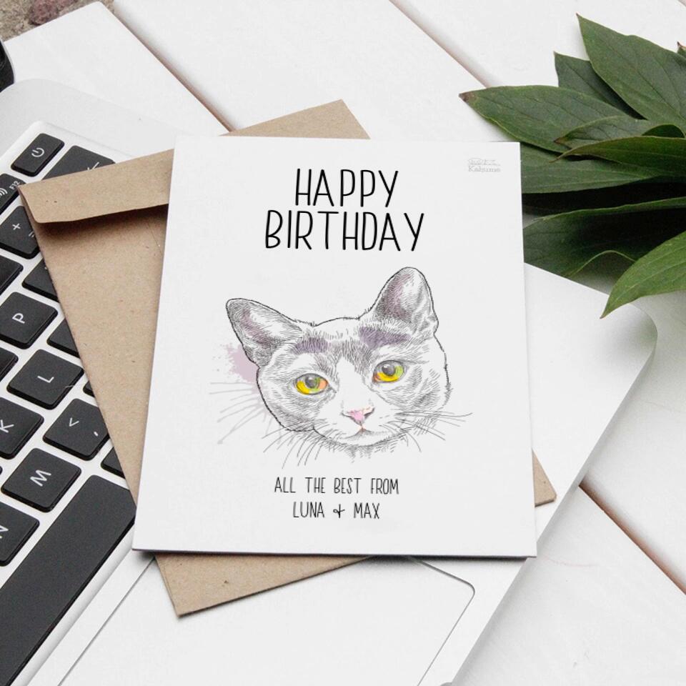 <tc>Happy Birthday Postcard with you cat - Customizable</tc>