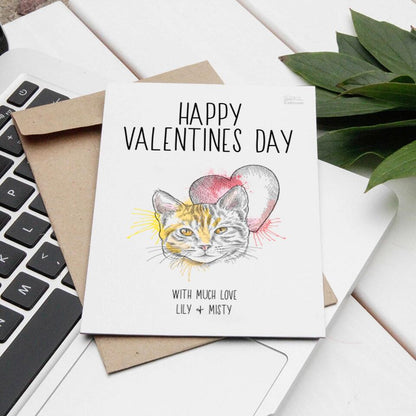 Valentinstag mit deiner Katze - Personalisierbare Postkarte