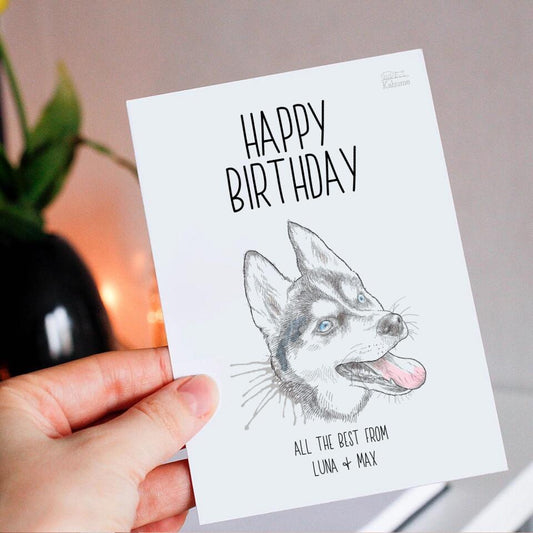 Happy Birthday Postkarte mit deinem Hund - Personalisierbar