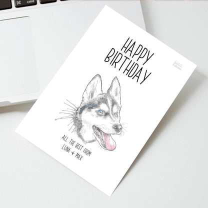 Happy Birthday Postkarte mit deinem Hund - Personalisierbar