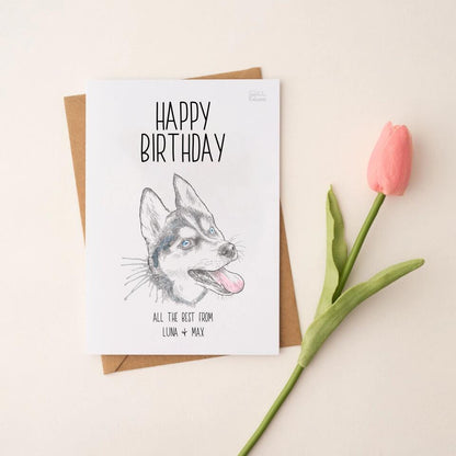 Happy Birthday Postkarte mit deinem Hund - Personalisierbar